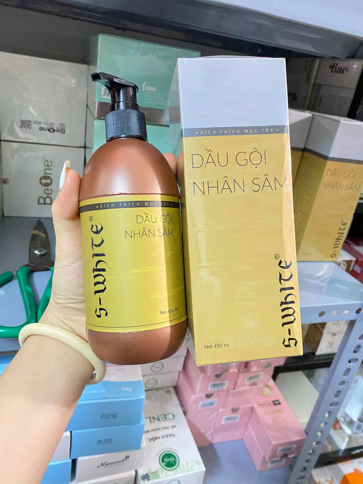 [ẢNH THẬT] DẦU GỘI NHÂN SÂM ĐÀO SWHITE 450ML