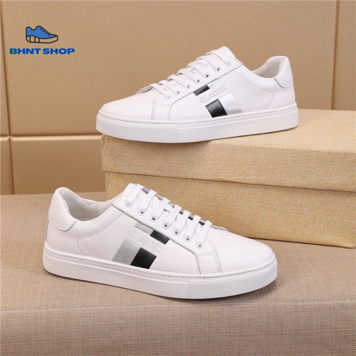 Giày nam thể thao sườn xám classic cổ thấp mẫu mới