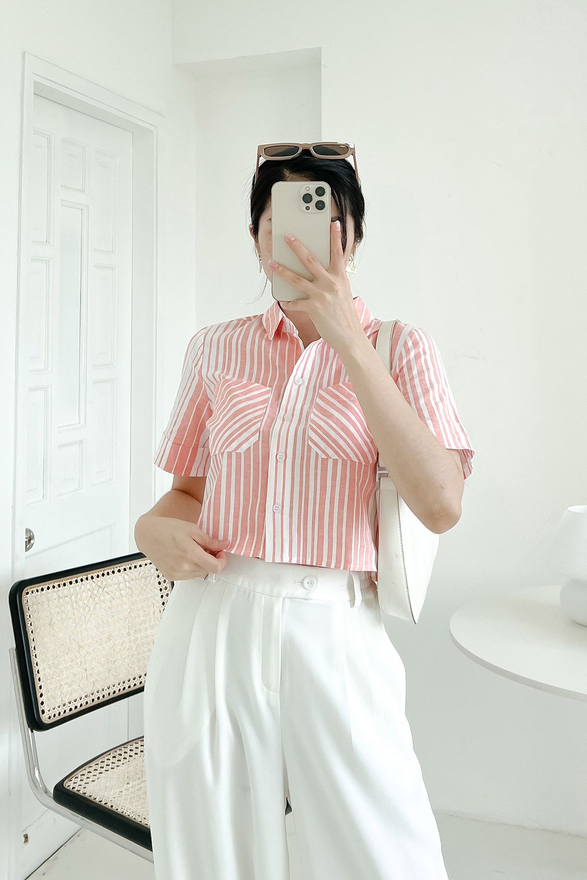 Áo croptop vientran túi ốp tay lơ vê v61h20h009