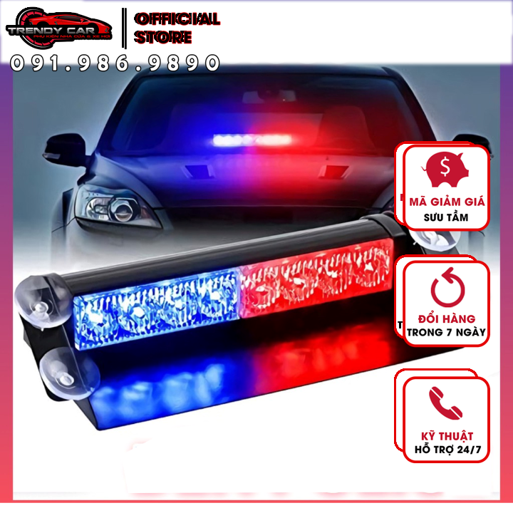 Đèn Led xin vượt để taplo xe hơi đèn nháy xanh đỏ kiểu mỹ loại xịn led bền bỉ