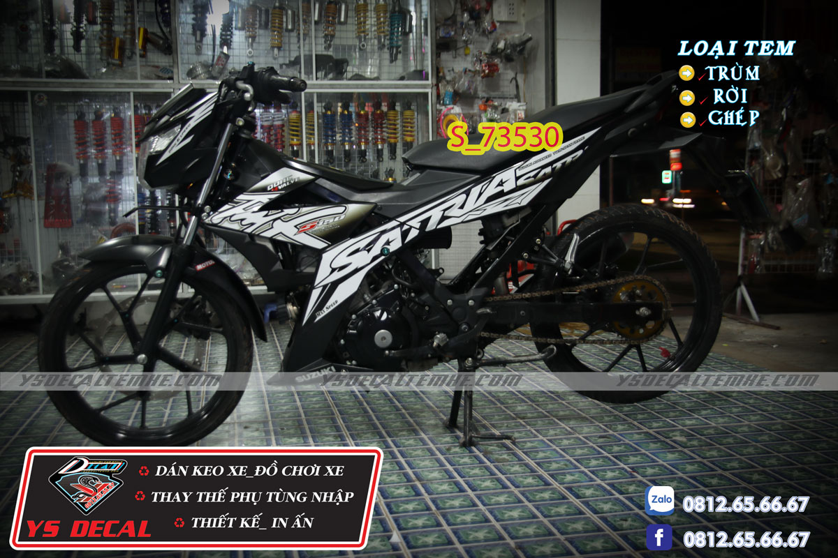 Tem rời Satria HAYABUSA đen trắng