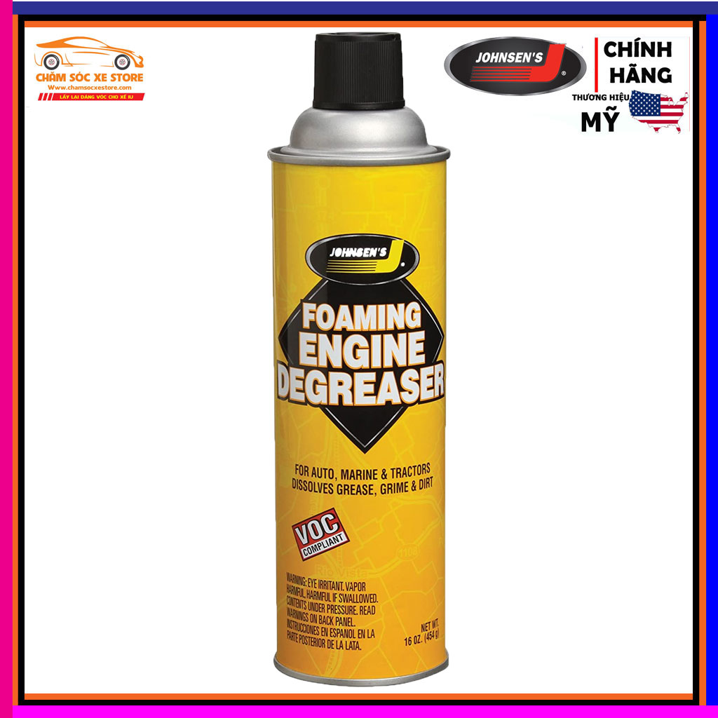 [HCM]Dung dịch tẩy rửa khoang máy Johnsens Foaming Engine Degreaser 454g chamsocxestore
