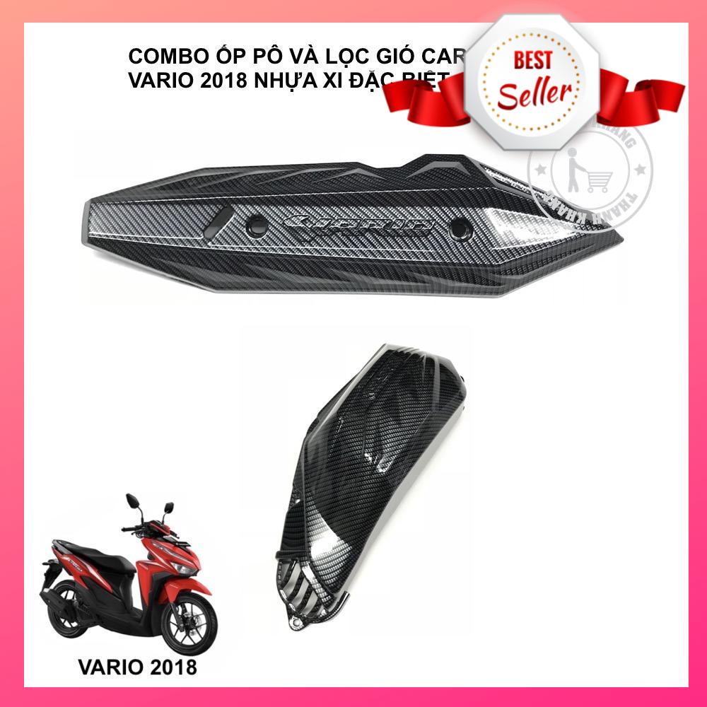 Combo ốp pô và lọc gió carbon vario 2018 nhựa xi đặc biệt thanh khang 006001209 006001210