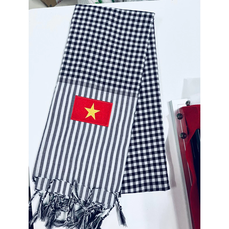 Embroidered Bandana with Vietnamese Flag Size 60Cmx165Cm, 55Cmx120Cm to Celebrate National Day September 2 - 4