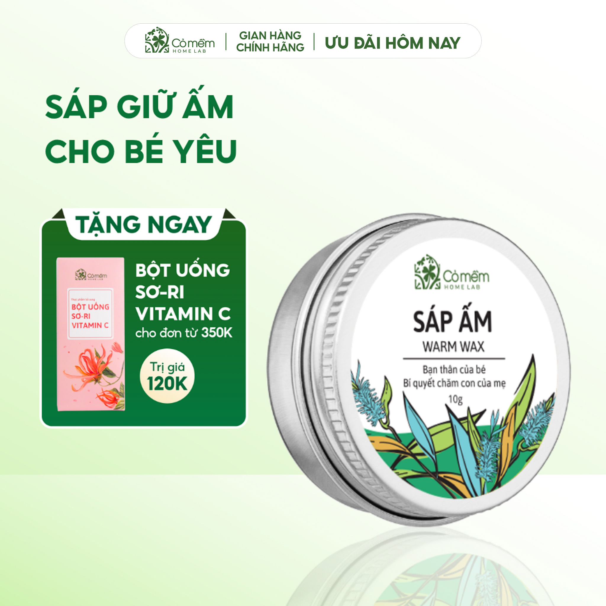  Sáp Giữ Ấm Cho Bé Nằm Điều Hòa Chống Lạnh Giảm Ho Chiết Xuất Thiên Nhiên Tinh Dầu Tràm Cỏ Mềm 