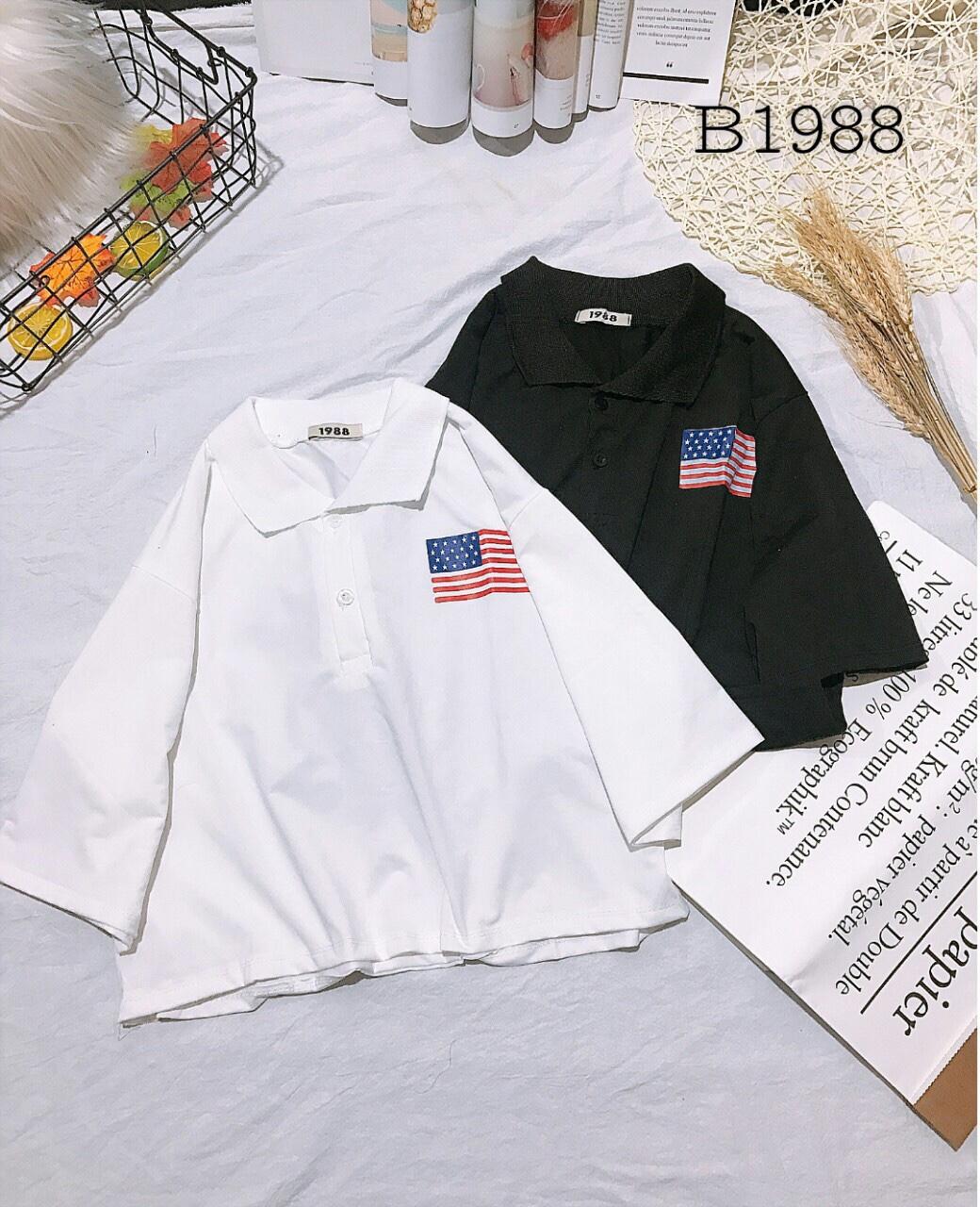 Áo polo croptop cờ Mỹ mẫu mới cực xinh