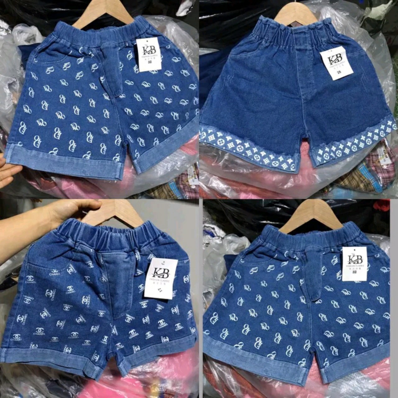 Quần bò jean sort đùi xinh xắn cho bé gái 15-40kg