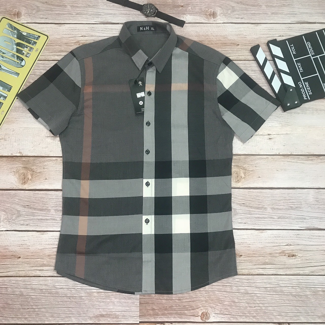 Áo Sơ Mi Nam Công Sở Ngắn Tay Kẻ Sọc Caro Trẻ Trung Thời Trang Lịch Lãm - NEW