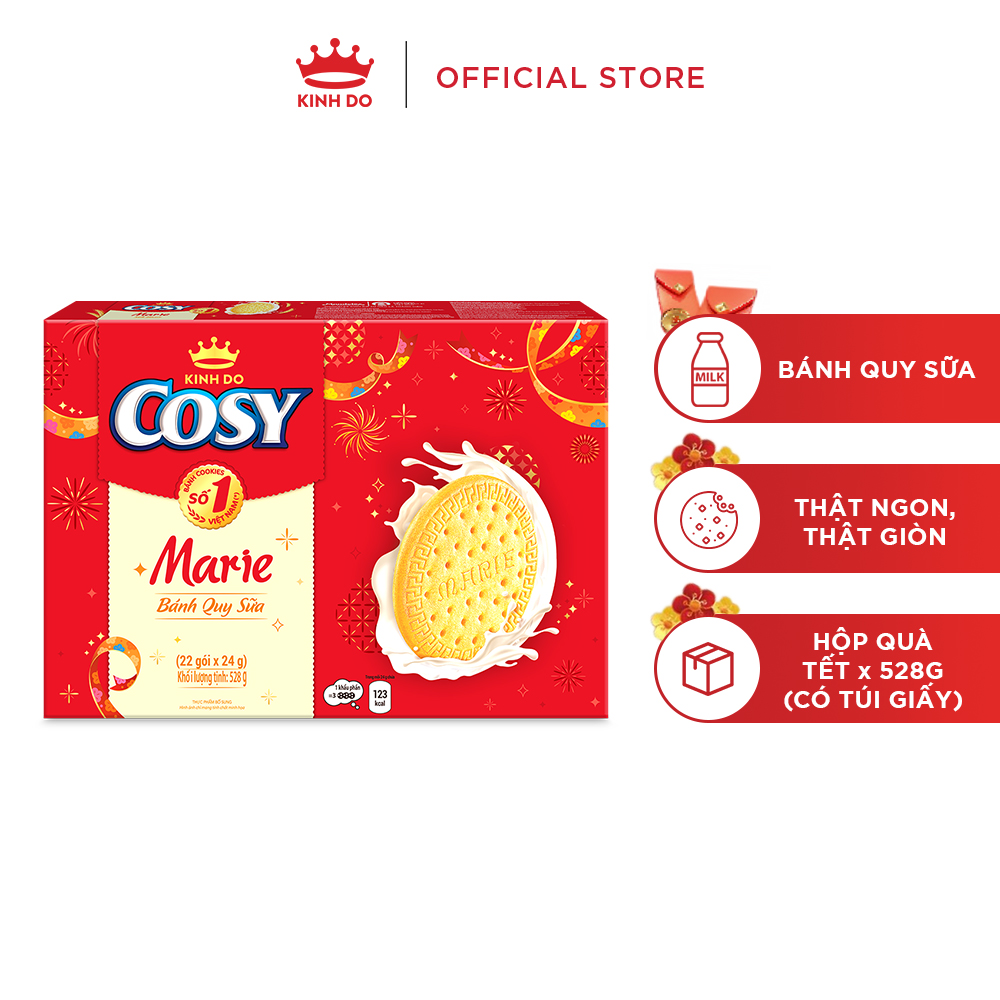[CÓ TÚI GIẤY] Bánh quy sữa Cosy Marie Tết, hộp quà Tết 528g