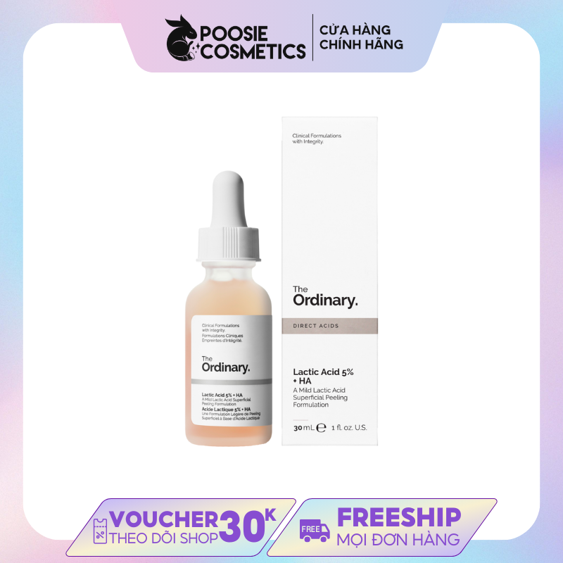 Tinh chất tẩy da chết mờ thâm - the ordinary lactic acid 5%+ ha 2% 30ml