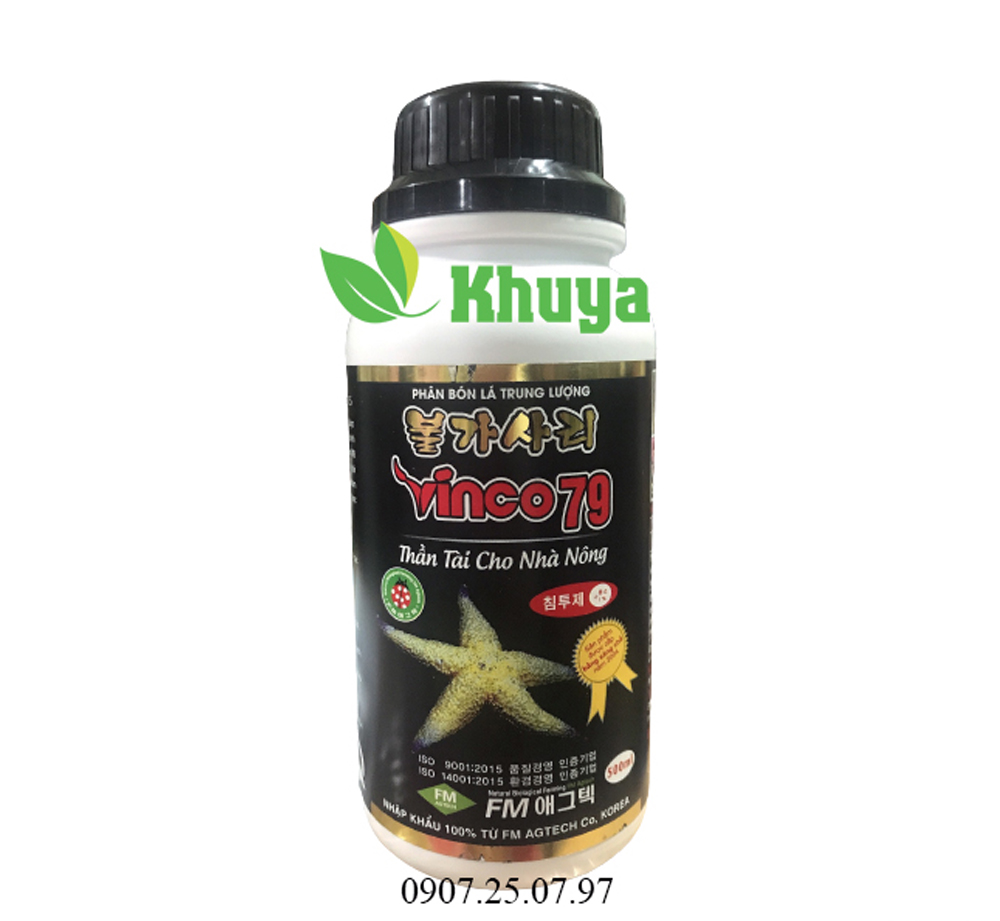 Phân bón lá trung lương Bulgasari Vinco 79 chai 500ml