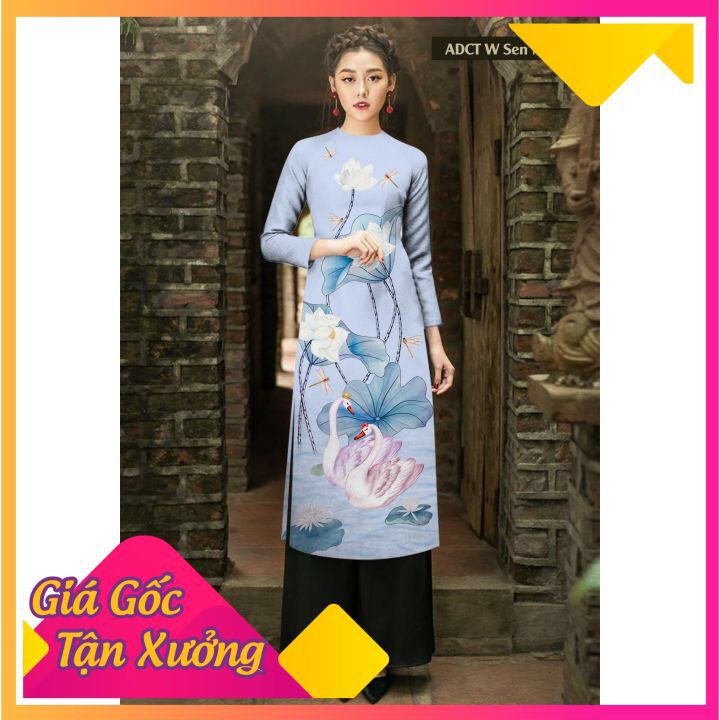 ÁO DÀI CÁCH TÂN IN HOA 2 TÀ CHỮ A MỚI NHẤT