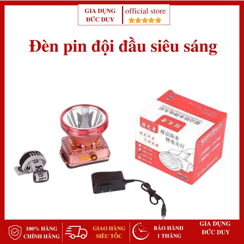 Đèn pin đội đầu siêu sáng 1 bóng, đèn pin led đội đầu , đèn pin đội đầu chống nước, pin trâu, chiếu xa khoảng 300m