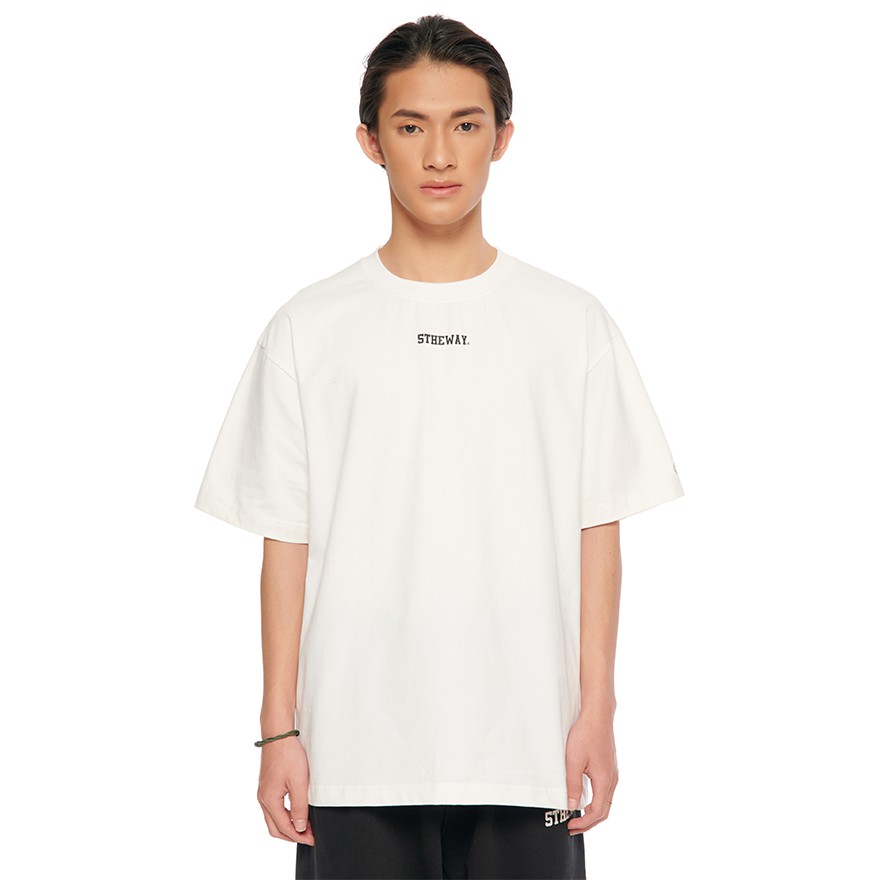 5THEWAY® /solid/ BIG LOGO SQUARE TEE™ in WHITE  aka Áo Thun Trắng Tay Ngắn