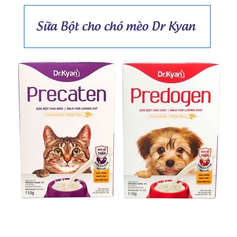 Sữa bột cho chó mèo Dr.kyan 110g hộp giấy
