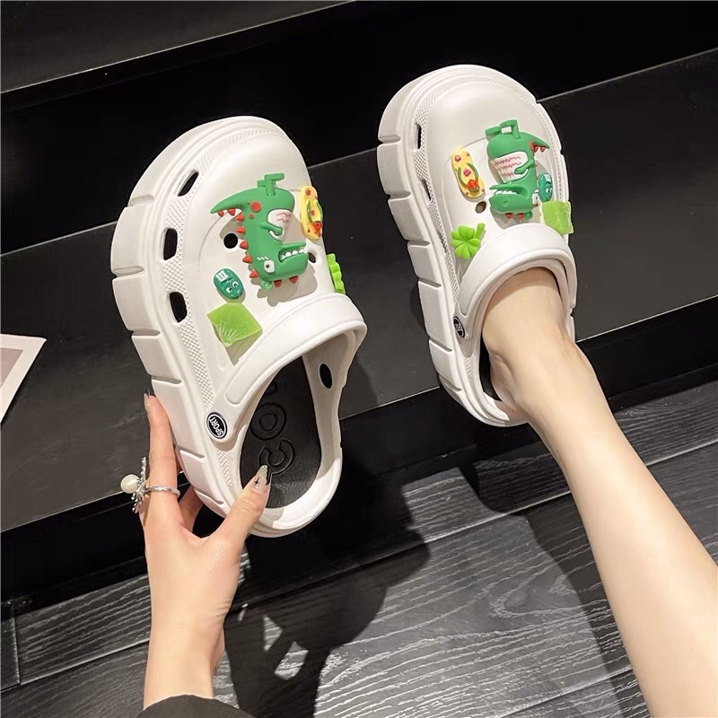 Bộ sticker khủng long gắn dép crocs 10 món khủng long
