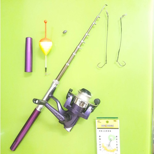 cần câu bút dài 1m6 màu xanh, màu đỏ, màu vàng,màu tím,màu trắng bạc