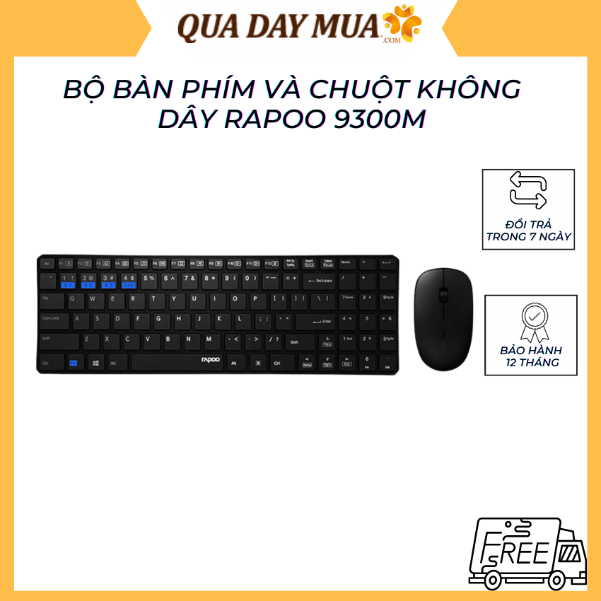 Bộ bàn phím chuột không dây rapoo 9300m | usb-wireless bluetooth chuột không dây | chính hãng