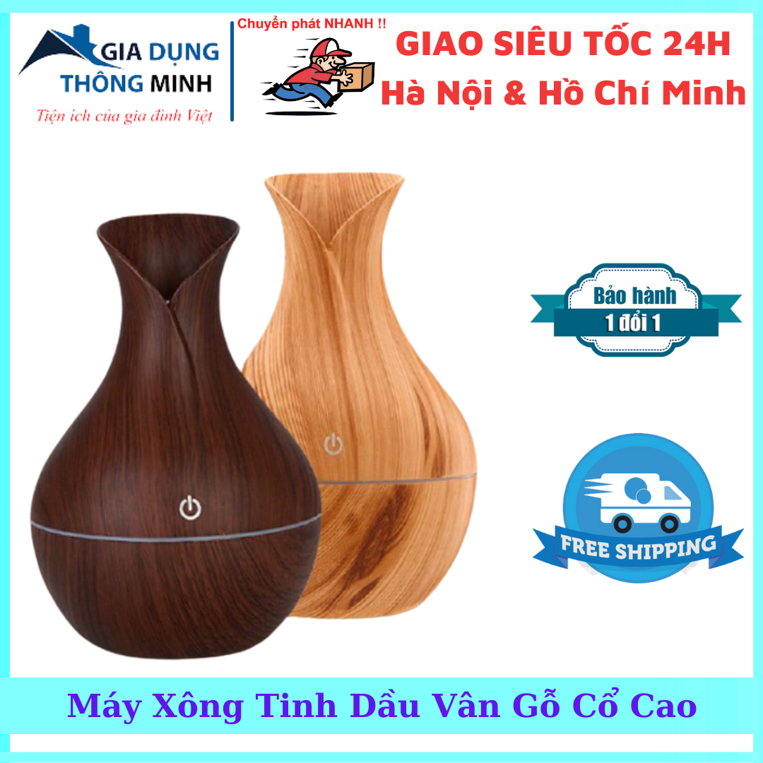 Máy phun sương tạo độ ẩm, khuếch tán tinh dầu vân gỗ, máy tạo độ ẩm, thơm phòng