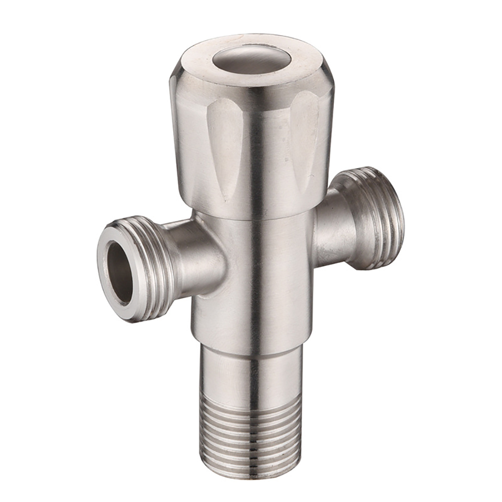 Van t chia bồn cầu – van khóa giảm áp lực nước 2 đầu ra inox sus 304
