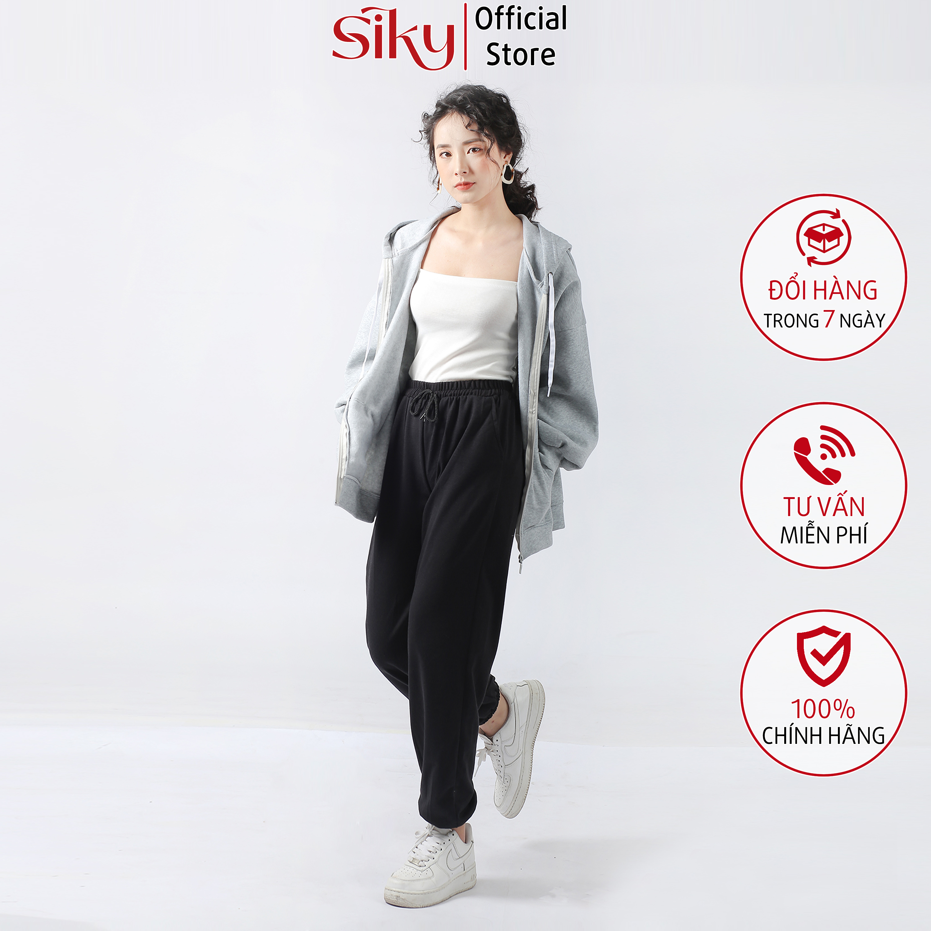 Quần jogger nữ dáng ống rộng, quần nỉ bo chun phong cách ulzzang - SIKY - JO100