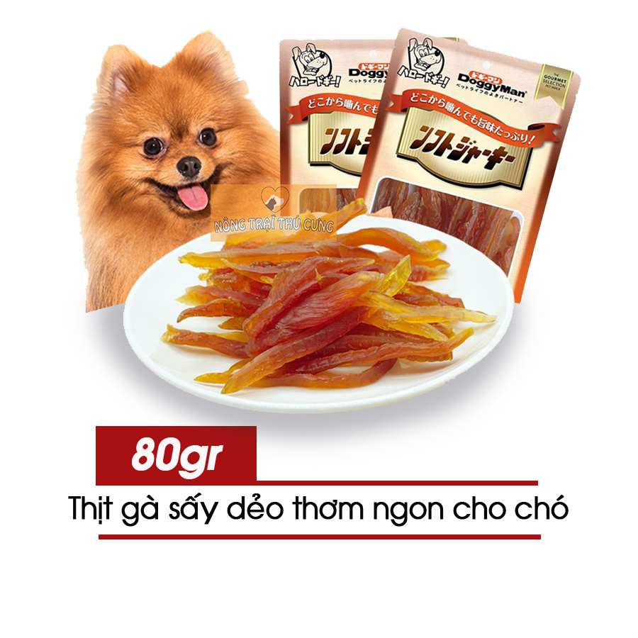 Snack Thưởng Ăn Vặt Gà Sấy Dẻo DoggyMan 80g Cho Chó - Nông Trại Thú Cưng