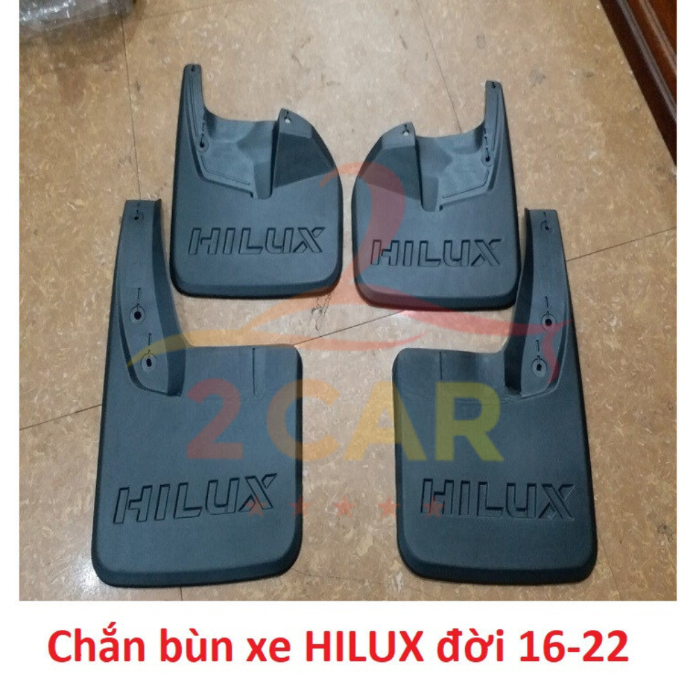 Bộ 4 chiếc Chắn bùn xe Toyota Hilux Revo đời 2006-2012, 2016-2024 chắn bùn đất bắn lên xe rất tốt, kèm ốc