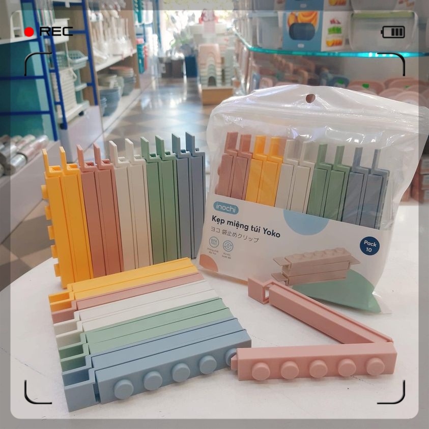 Set 10 thanh kẹp miệng túi thực phẩm Inochi Yoko