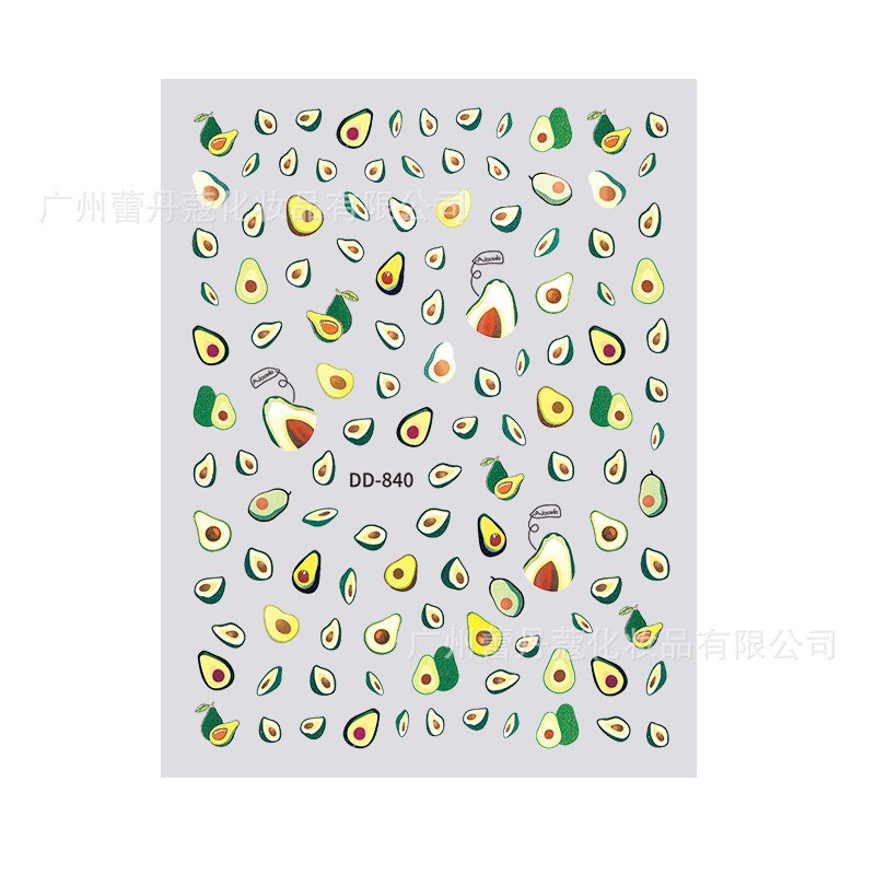 Sticker dán móng quả bơ