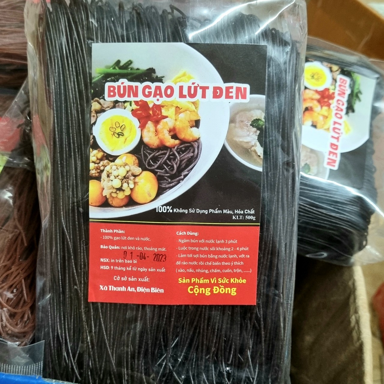 Bún lứt đen hữu cơ gói 500g, tp ăn kiêng, ăn chay .. tốt cho sức khỏe
