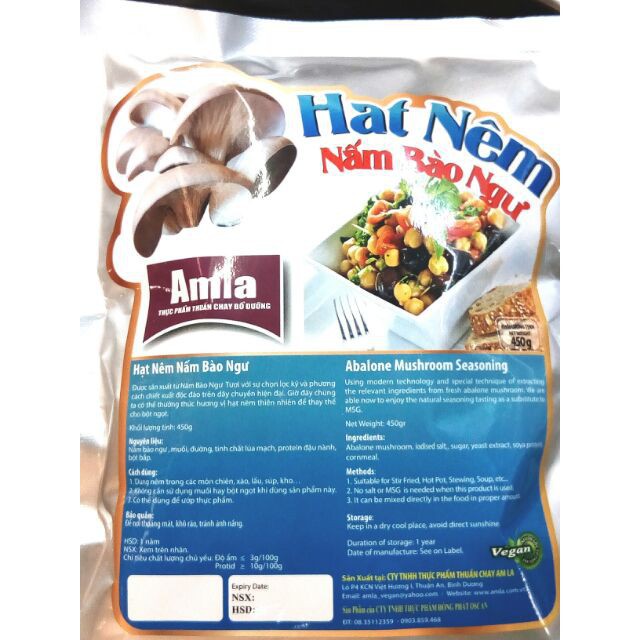 Hạt nêm nấm bào ngư amla 450g
