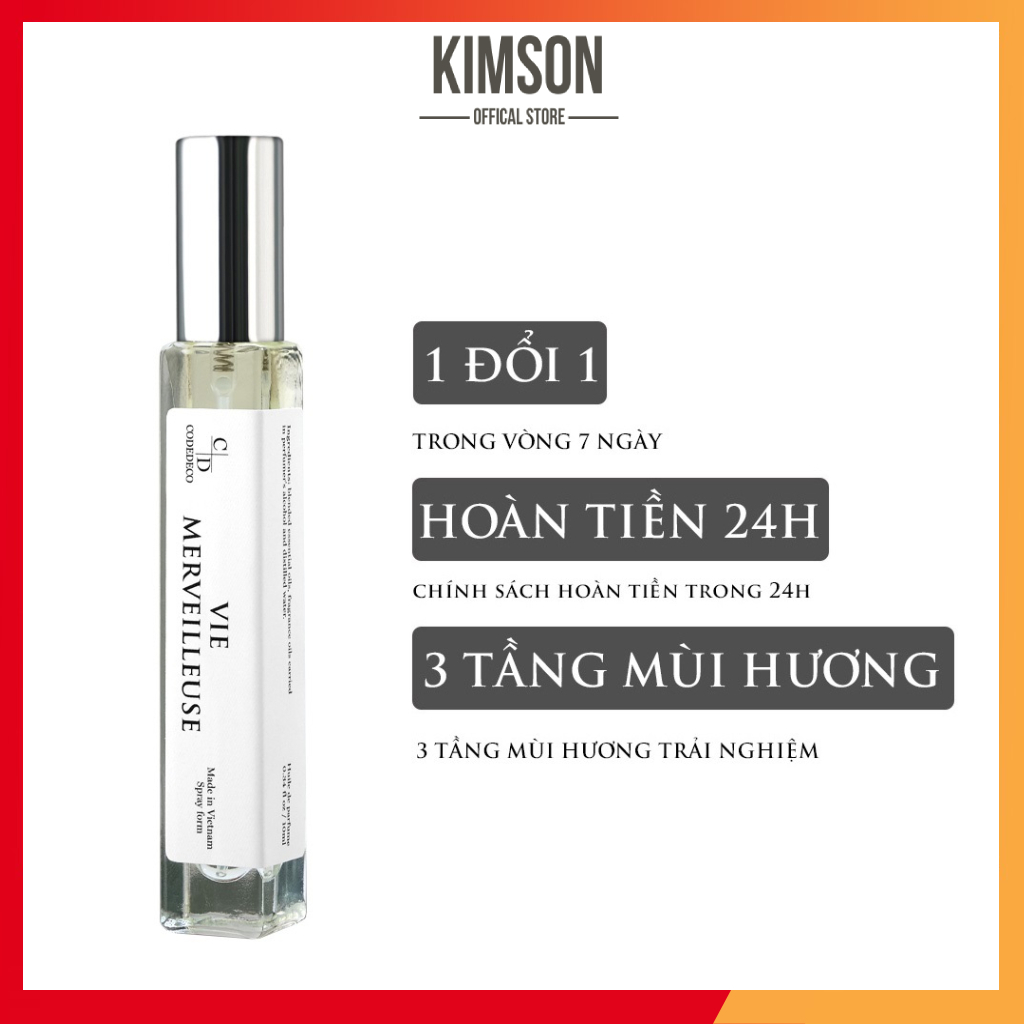 Tinh dầu nước hoa codedeco vie merveilleuse 10ml, ngọt ngào, thơm mát - dạng xịt
