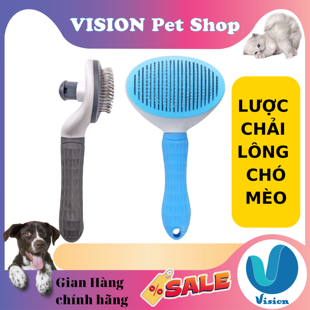 Lược chải lông Chó Mèo có Nút bấm, Lược chải lông rối đánh bông lông Thú cưng