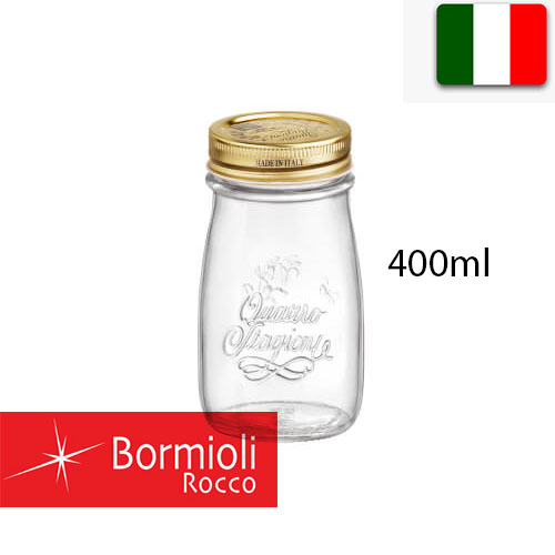 Hũ thủy tinh nắp vặn Quattro 400ml (Bormioli Rocco) [Nhập khẩu]