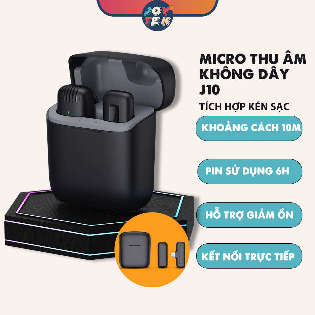 Micro thu âm không dây J11, mic ghi âm cài áo cho điện thoại iphone, máy tính bảng ipad