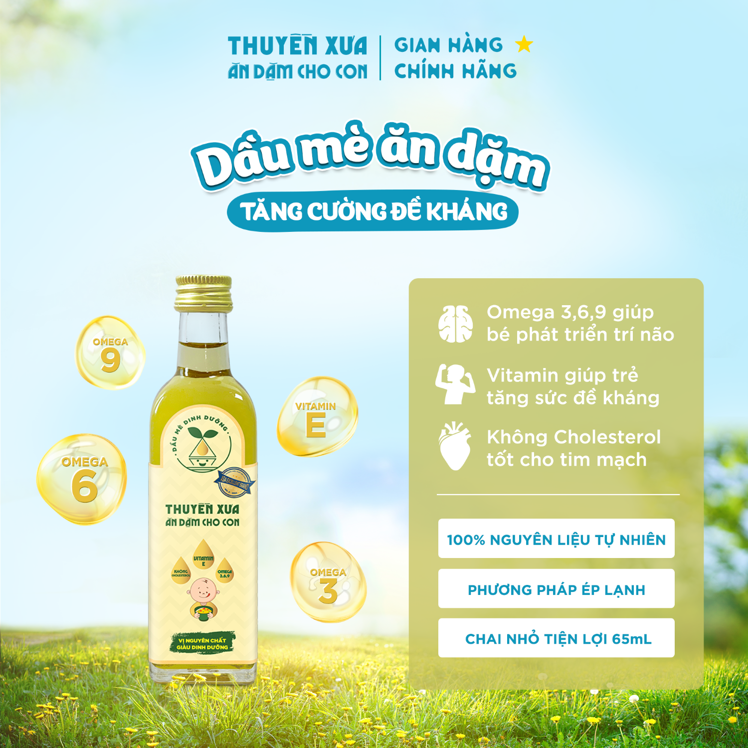 Dầu Mè Thuyền Xưa Ăn Dặm Cho Trẻ Em (65ml)