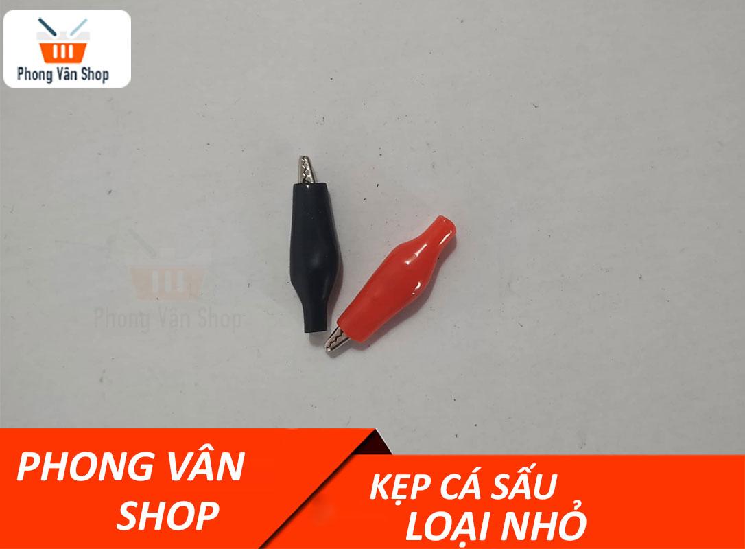 10 cặp kẹp cá sấu loại nhỏ - đỏ đen