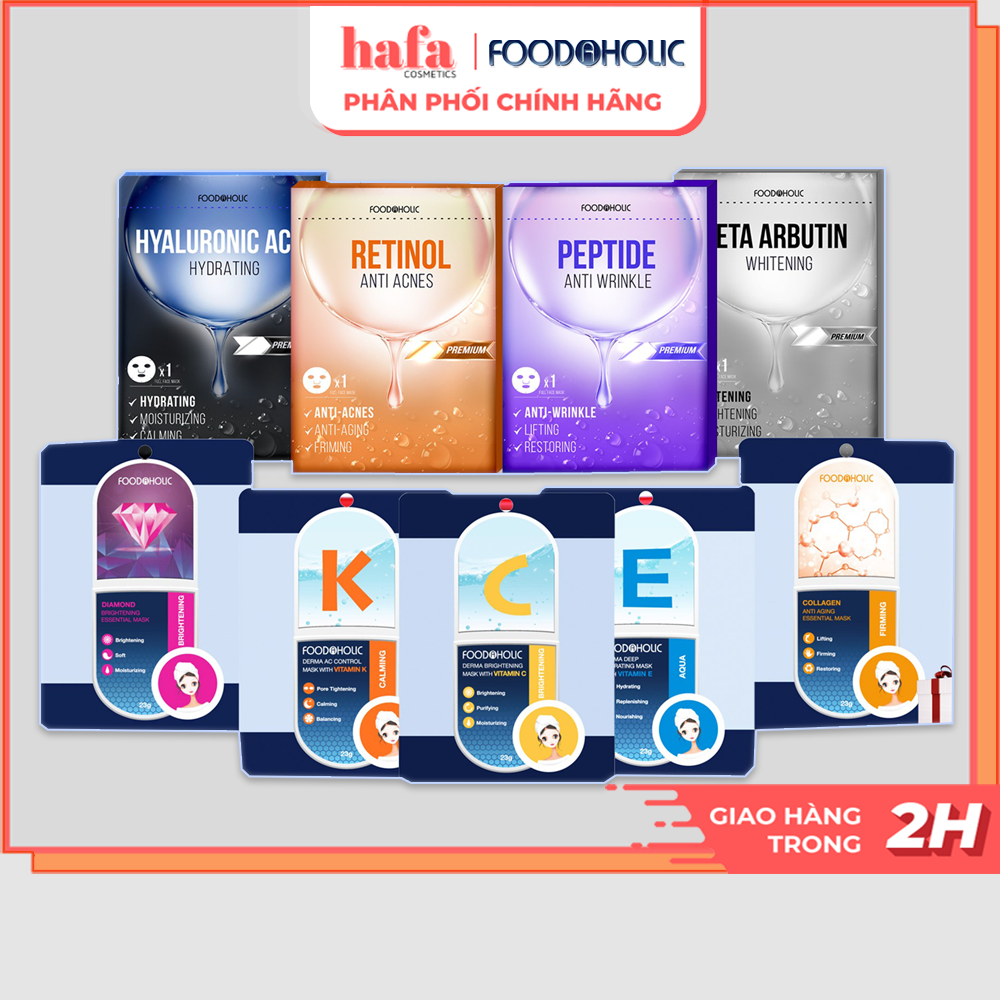 Combo 10 Gói Mặt Nạ Dưỡng Da Foodaholic Mask 23g x10 _ Foodaholic Chính Hãng