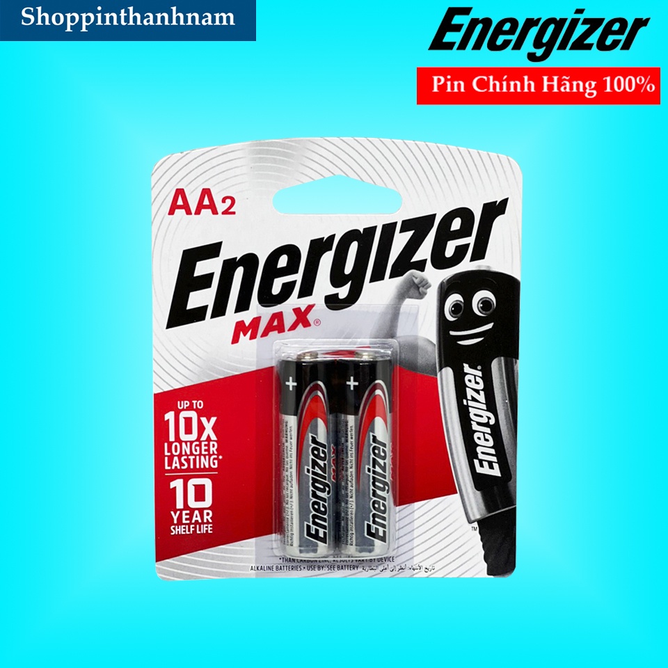 Pin aa energizer max e91 vỉ 2 viên chính hãng xuất xứ singapore