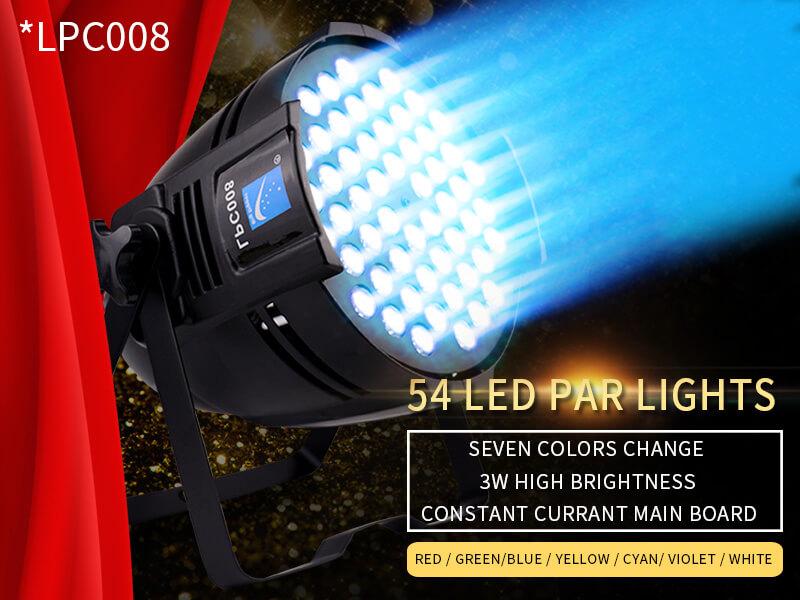 Đèn sân khấu led par 54 bóng 3w 7 màu lpc-008