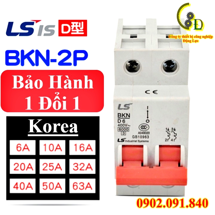 Aptomat LS MCB BKN MCB 2 Pha , cầu dao tự động attomat át tô mát tép 2P