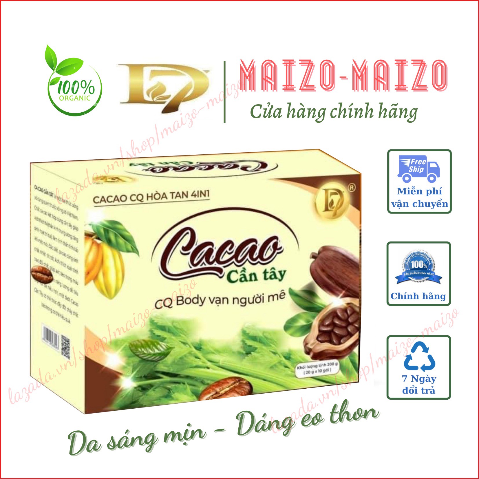 Giảm Cân Tự Nhiên Cacao Cân Tây - Cacao CQ Hòa Tan 4in1 An Toàn Hiệu Quả