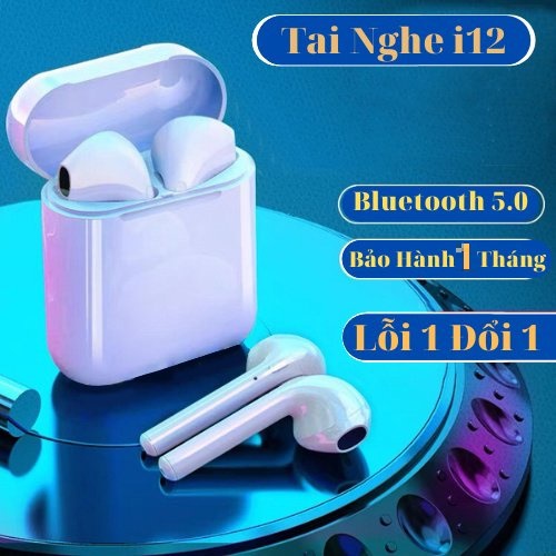 Tai nghe Bluetooth hiện đại không dây i12s loại tốt - NGHE  NHẠC CỰC ÊM -BẢO HÀNH 1 ĐỔI 1