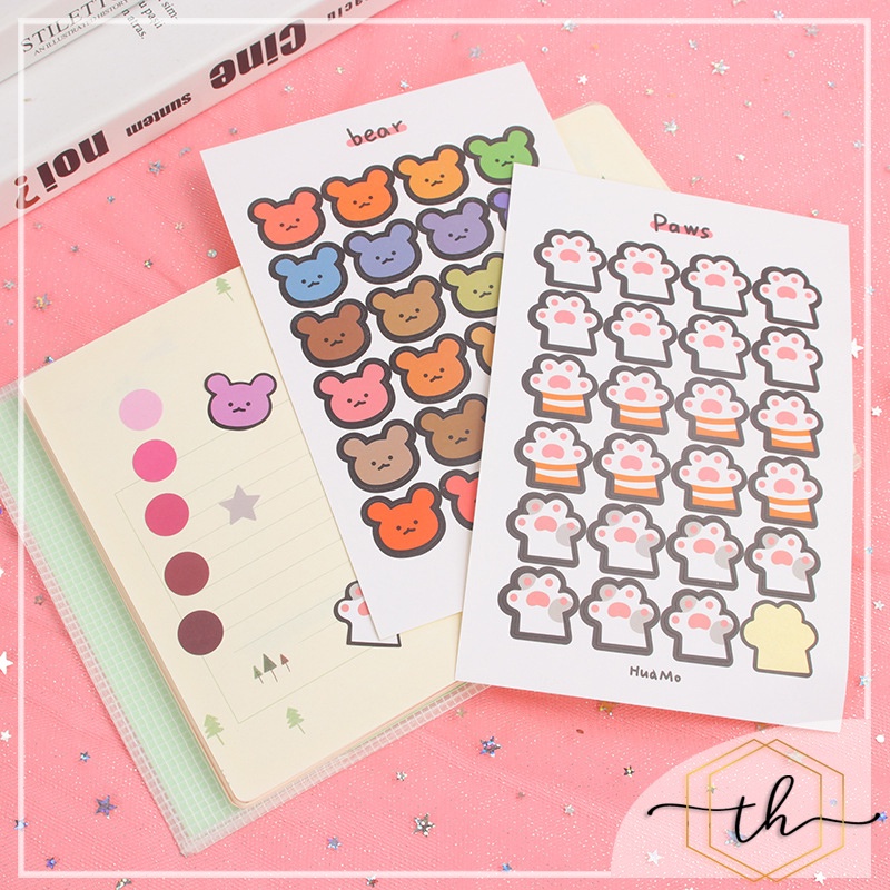 Sticker, hình dán trang trí decor sổ bìa bullet journal cute TEHI nhiều hình