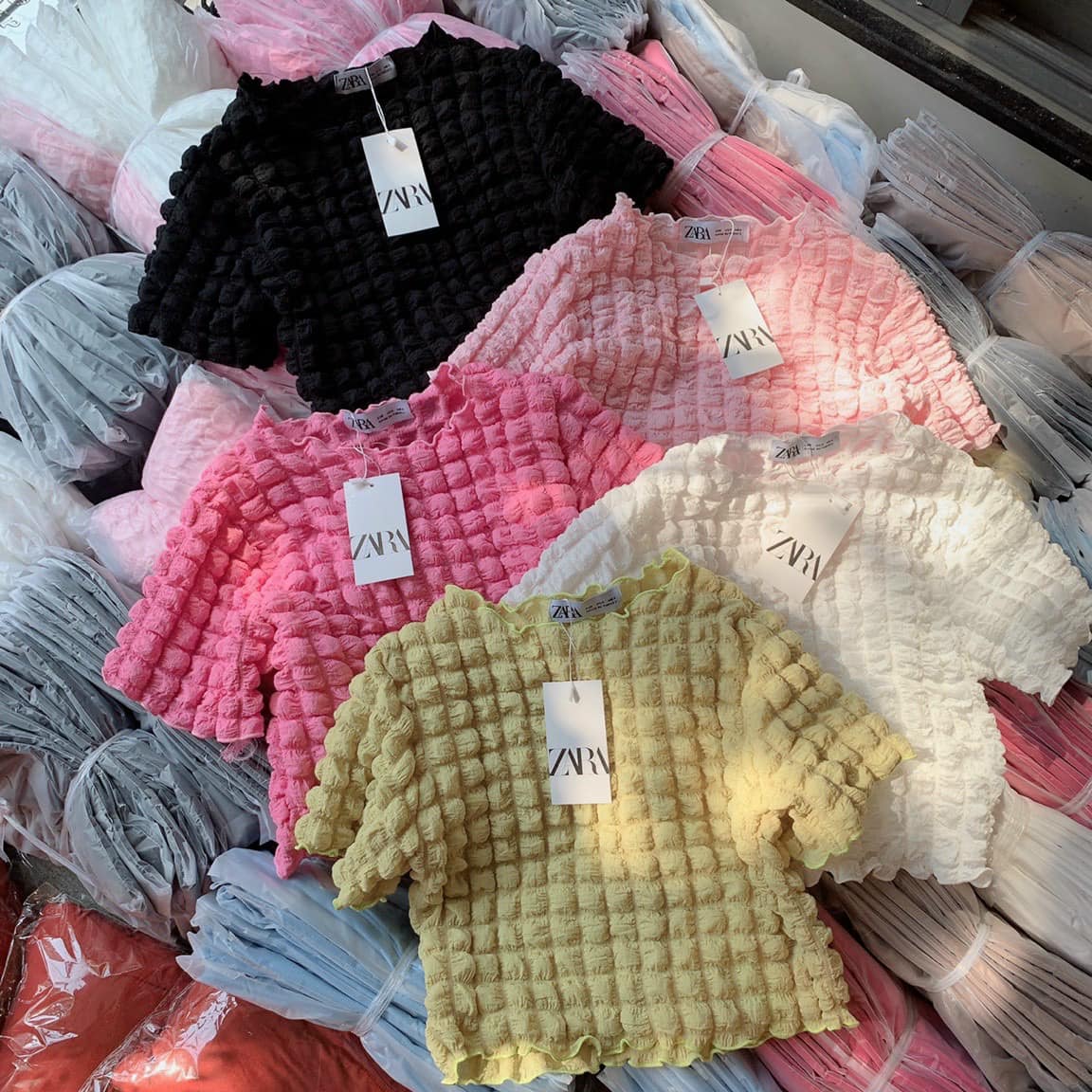 Áo croptop cổ tròn mềm mại ôm dáng dễ phối đồ áo xốp croptop tay ngắn -ao0146