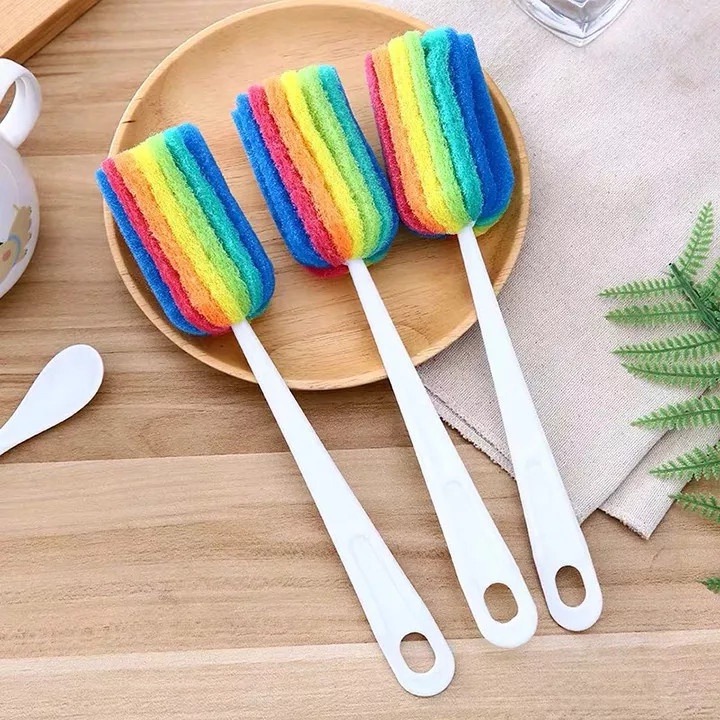Cây Cọ Rửa Ly 7 Màu - Cọ Rửa Ly Bình Nước Bình Giữ Nhiệt 7 Màu Cầu Vồng B88