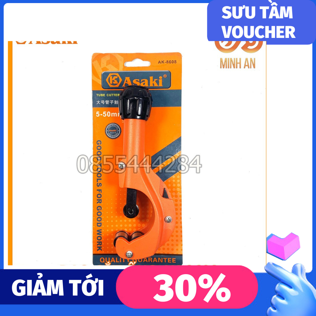 Dao cắt ống đồng, nhôm, pvc/ppr hạng nặng asaki ak-8608 5mm-50mm