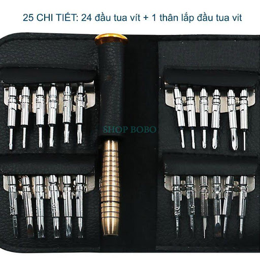 Bộ tovit đa năng \Bộ đồ nghề sửa điện thoại iphone \Bộ tô vít ví da 25 in 1 siêu tiện ích, tiện lợi, Đầu vặn với nhiều kiểu dáng và kích cỡ SP CHẤT LƯỢNG CAO