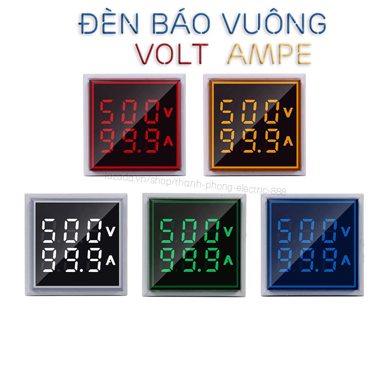 Đèn báo vuông hiển thị volt ampe