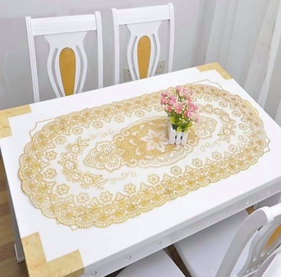 KHĂN TRẢI BÀN PHỐI REN TINH TẾ MẪU TRÒN VÀ VUÔNG 1M2*60Cm